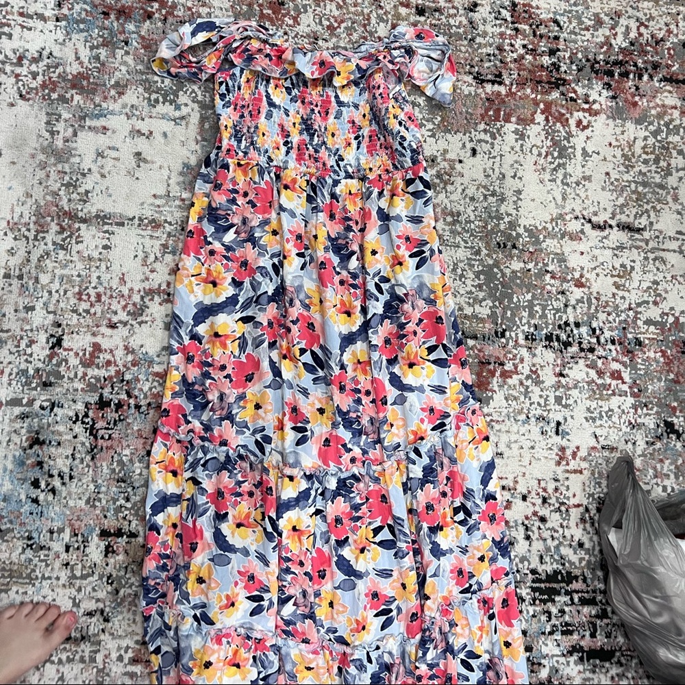 Maternity off shoulder maxi dress